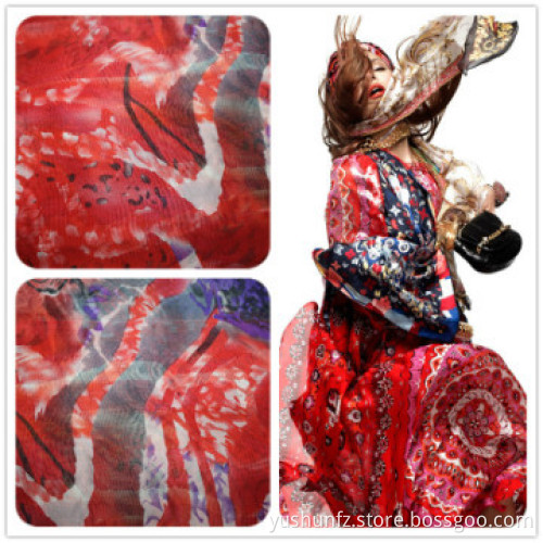 print chiffon fabric with fashion style for ladies\' dress& skirt